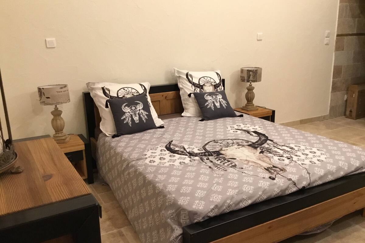 Kamar Double (L'abrivade) | Kedap suara, tempat tidur lipat/tambahan, dan Wi-Fi gratis