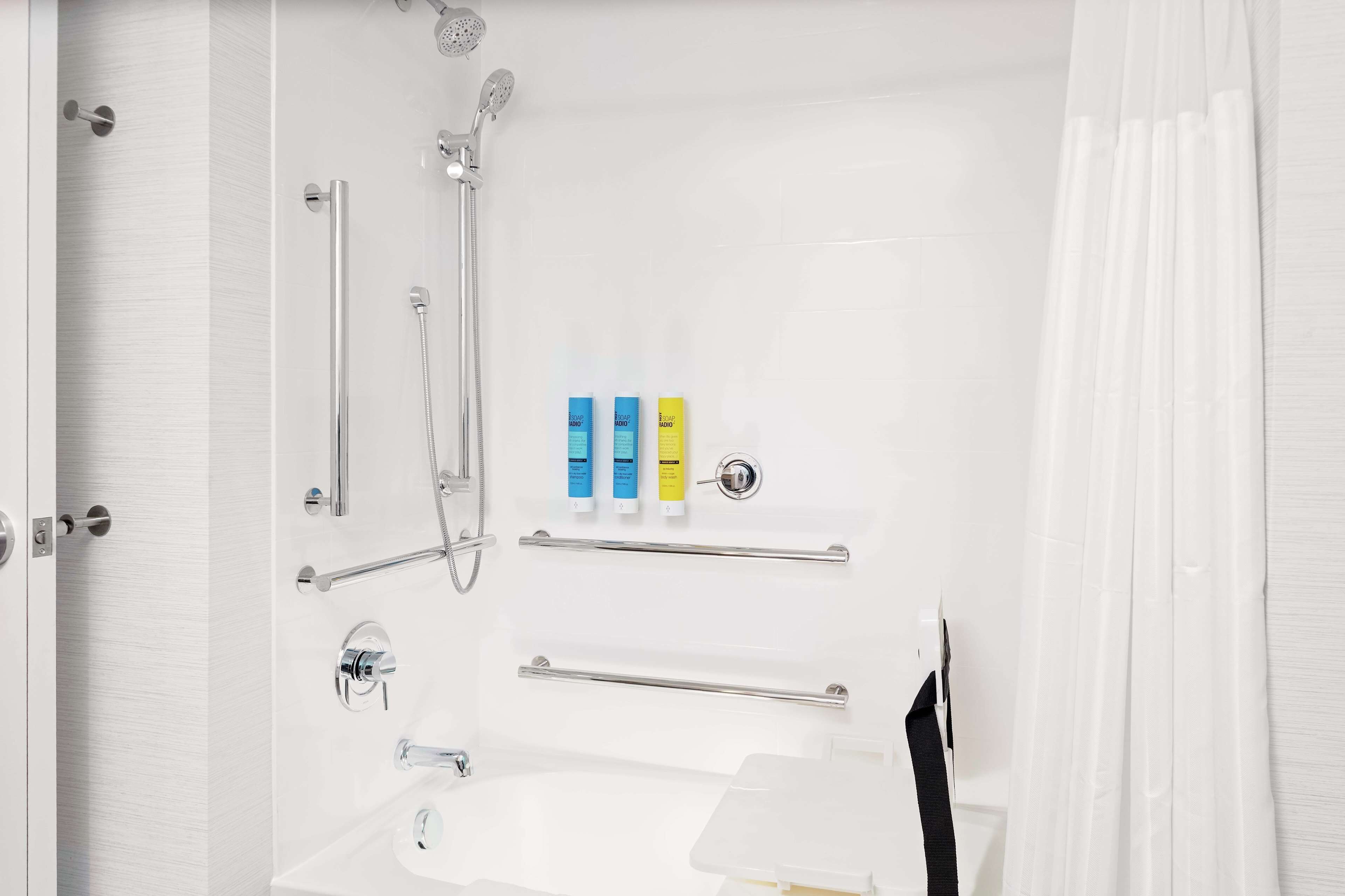 free toiletries, hair dryer, towels, soap