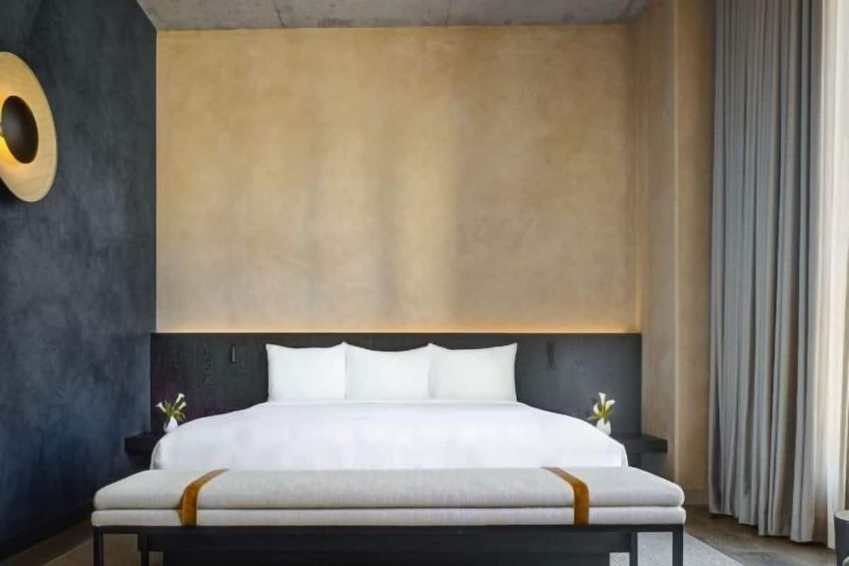 In-room safe, desk, laptop workspace, blackout curtains