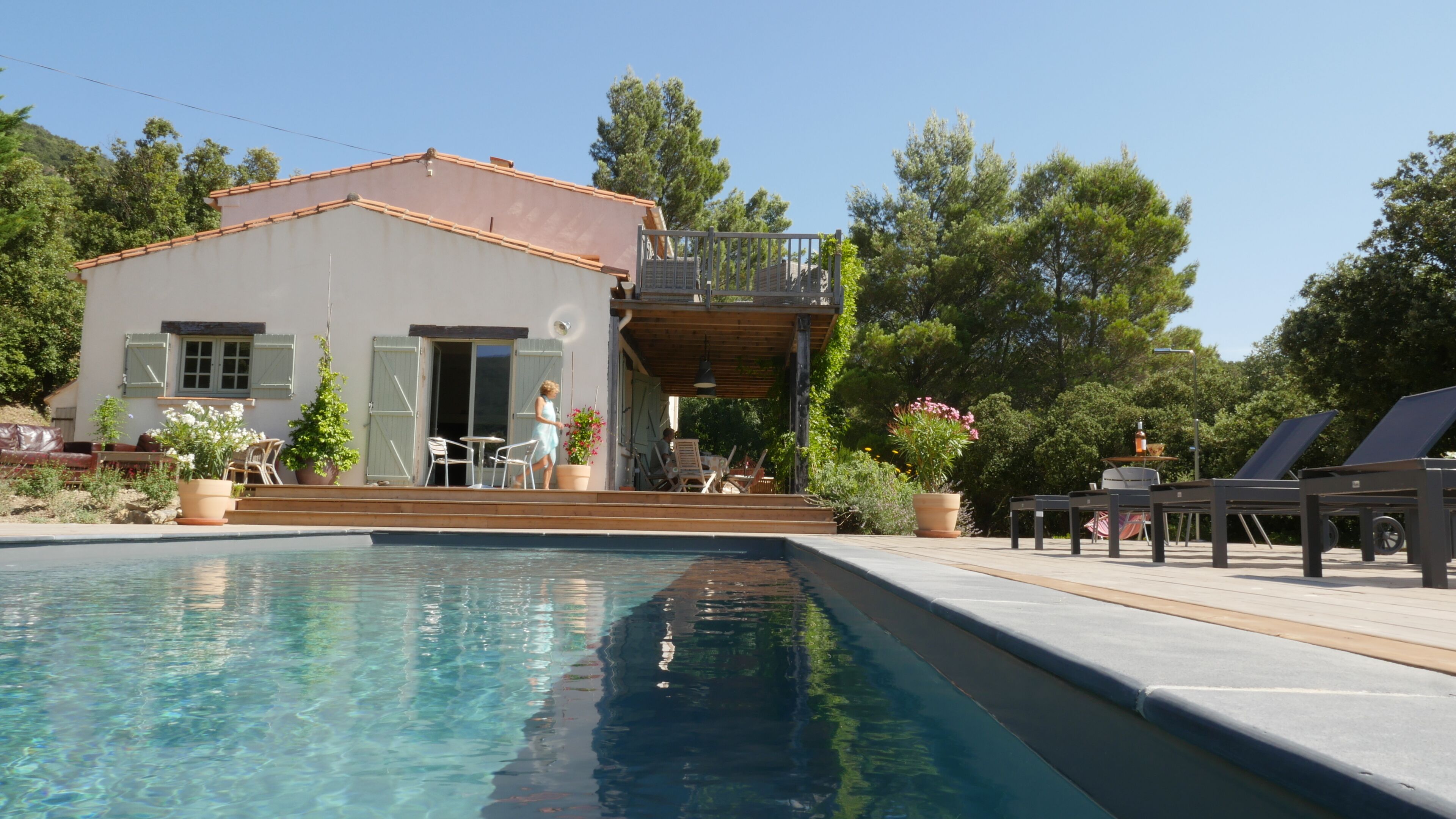 Piscine extérieure, piscine chauffée