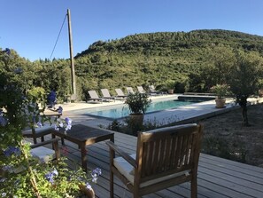 Outdoor pool, a heated pool - LA Source, House With Heated Saltwater Pool Near Lagrasse, Sleeps 9 (Mayronnes)
