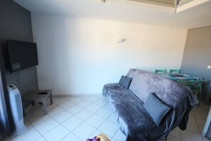 TV - One-bedroom apartment with mezzanine, Airco- balcony, fibre optic WiFi, secure residence with... (PORTIRAGNES)
