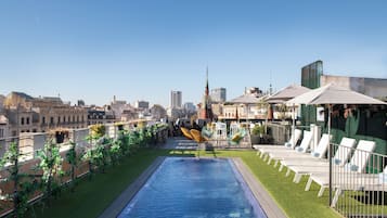 Outdoor pool, open 9:00 AM to 6:00 PM, sun loungers