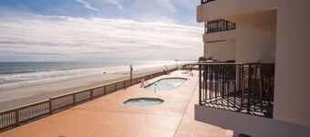 Scenic Ocean front first floor pool view spacius condo for up to 4 adults.