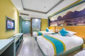 Superior Twin Room | Minibar, in-room safe, desk, blackout curtains - YiWU Best Hotel (Jinhua)
