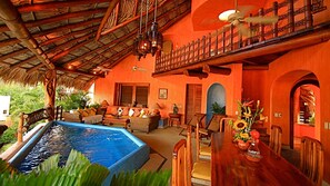 Grand House, 2 Bedrooms, Private Pool, Ocean View | Living area | 32-inch plasma TV with cable channels, TV, DVD player