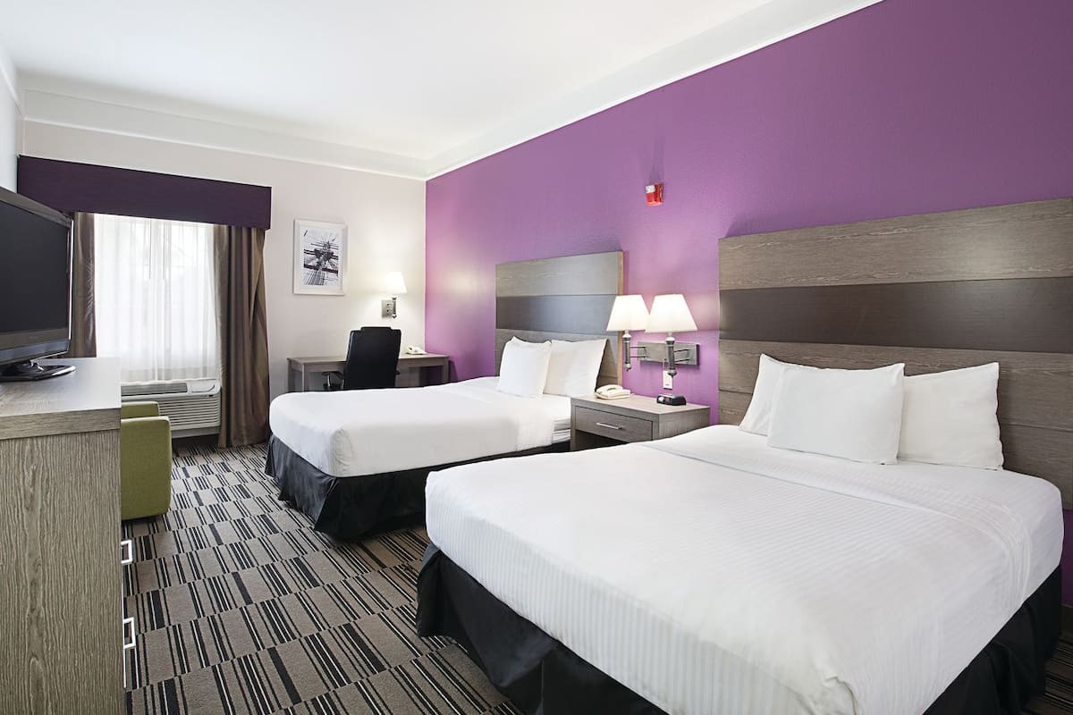 Basic Double Room, 2 Queen Beds | Pillowtop beds, desk, laptop workspace, blackout drapes