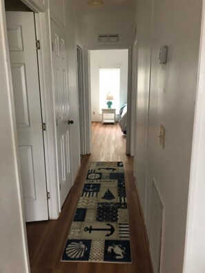 3 bedrooms, desk, iron/ironing board, travel crib