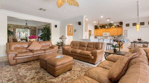 TV, video games, DVD player, stereo