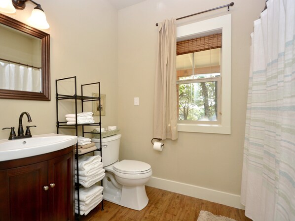 Free toiletries, hair dryer, towels