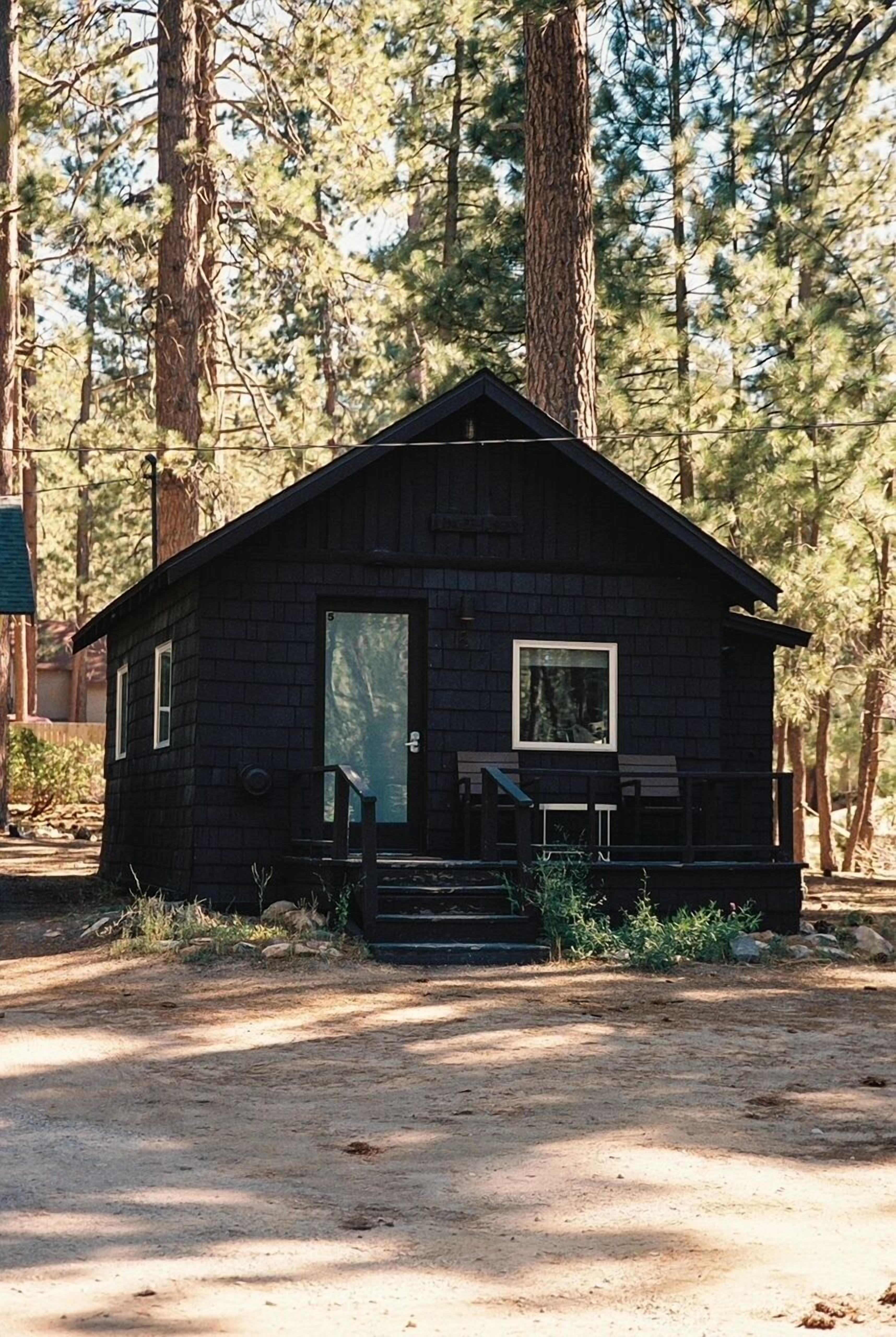 Design-hytte - 1 queensize-seng - udsigt til have (C5) | Terrasse/gårdhave