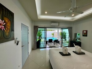 2 bedrooms, in-room safe, iron/ironing board, WiFi