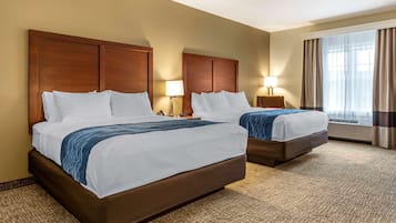 Standard Room, 2 Queen Beds, Non Smoking | Desk, bed sheets