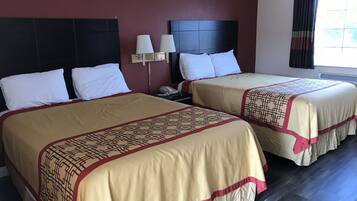 Standard Room, 2 Queen Beds | 1 bedroom, desk, laptop workspace, free WiFi