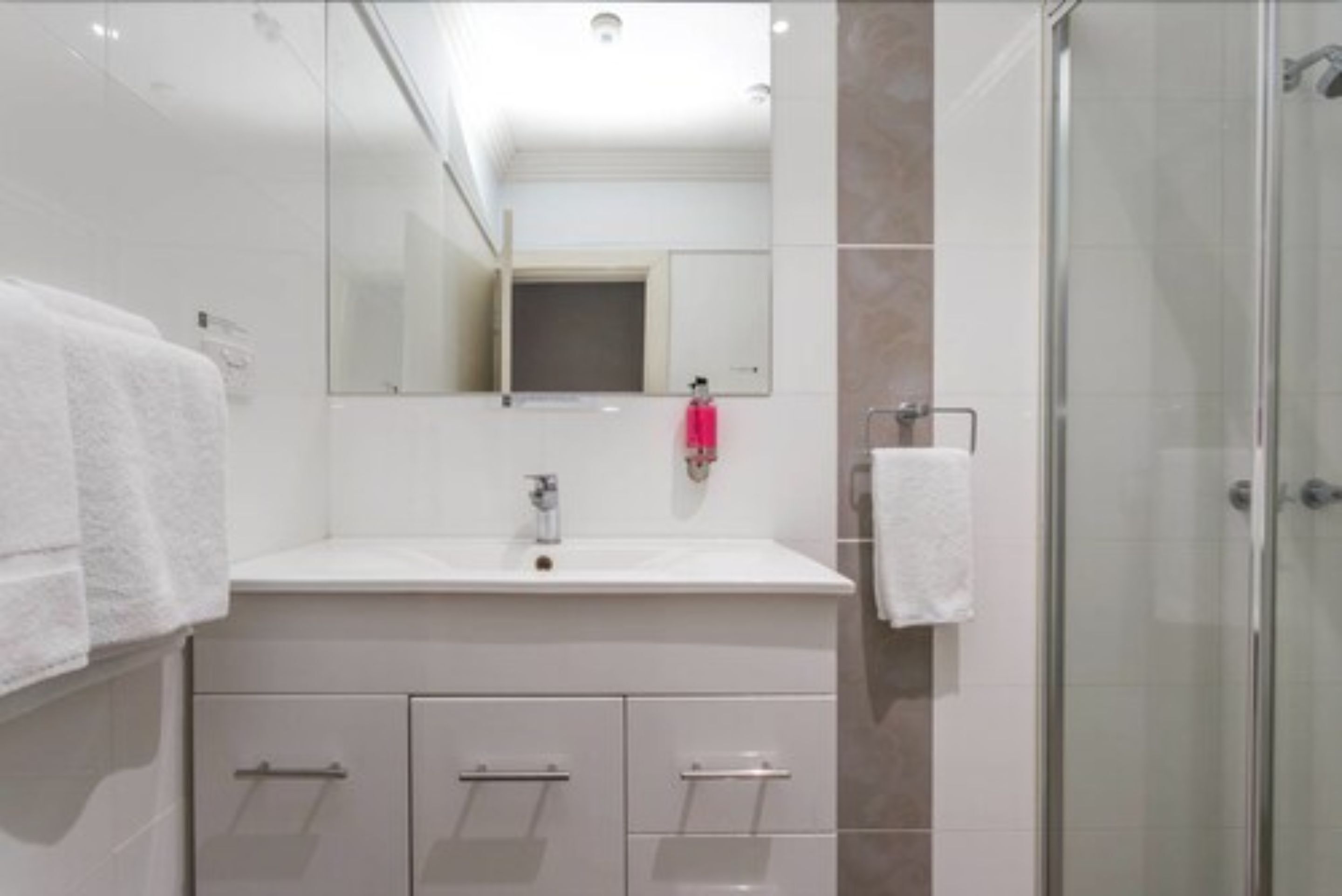 One Bedroom Apartment | Bathroom | Shower, hair dryer, towels, soap