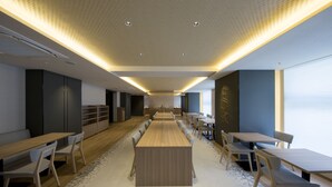 A modern conference room with a long table and chairs, recessed lighting, and a neutral color palette. - Shizutetsu Hotel Prezio Kyoto-Shijo (Kyoto)