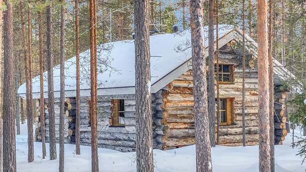A log cabin surrounded by tall trees in a snowy forest. - Rukanlumous 1 by Interhome (Kuusamo)