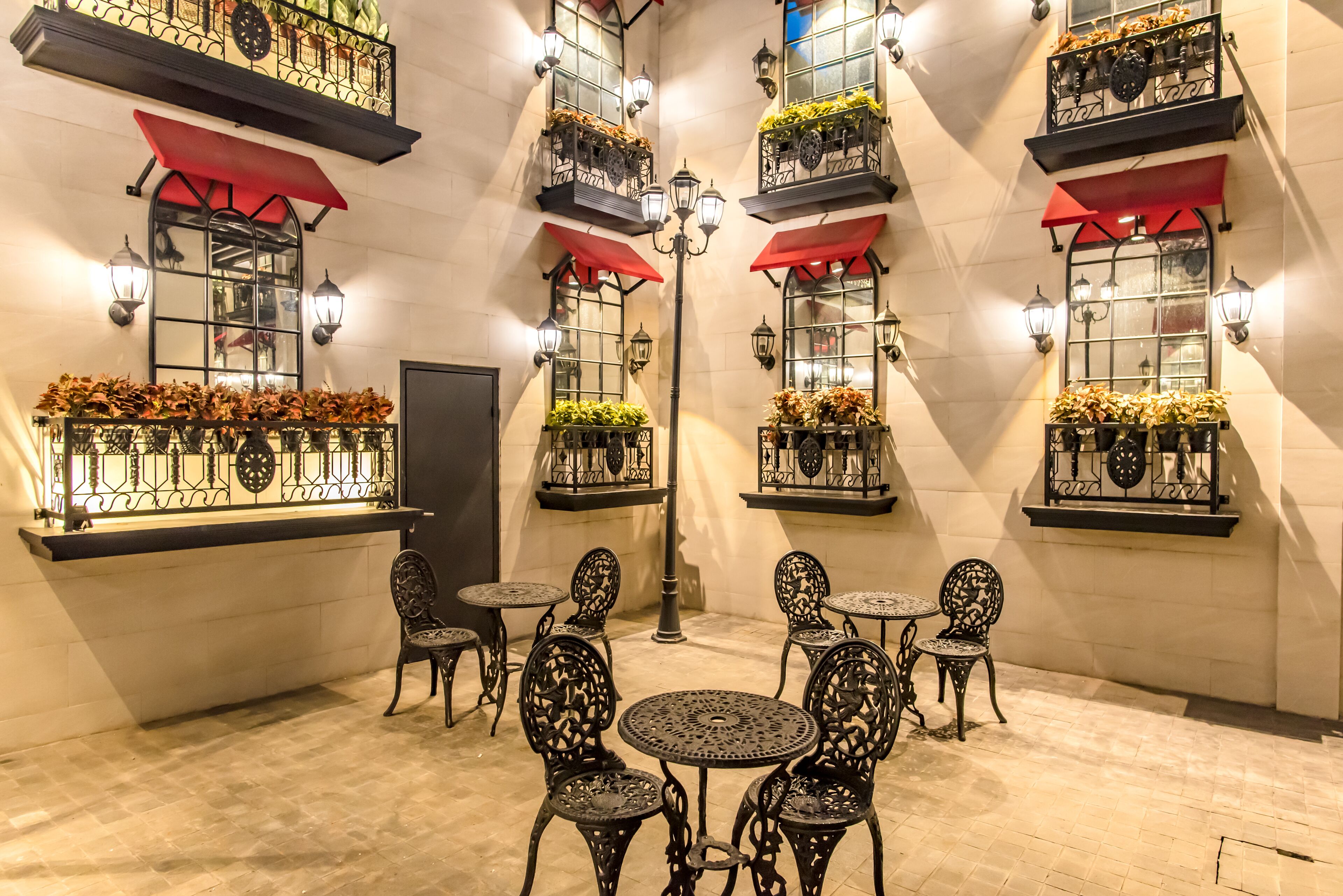 Outdoor banquet area