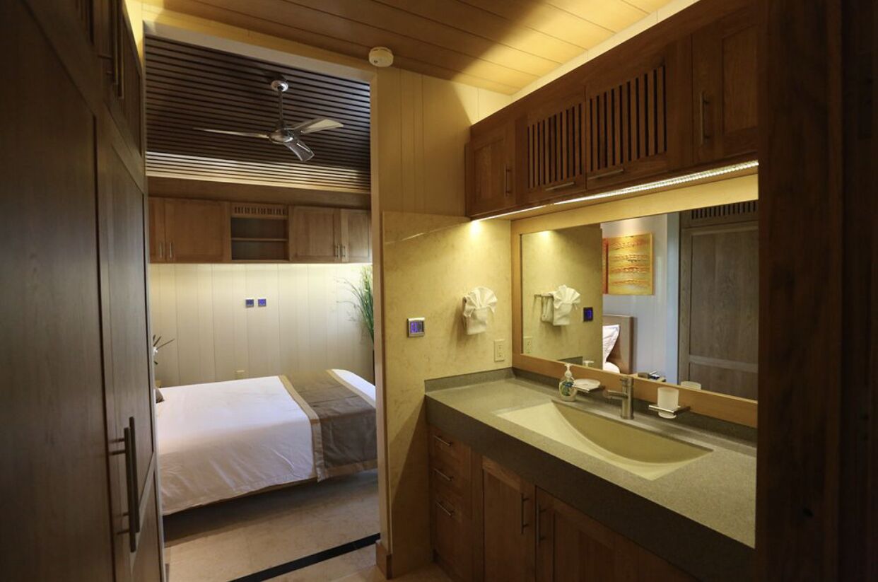 Hair dryer, towels, toilet paper