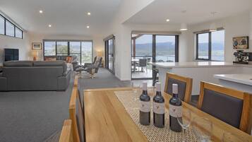 House, 4 Bedrooms, 2 Bathrooms, Lake View | Living area | Flat-screen TV, fireplace