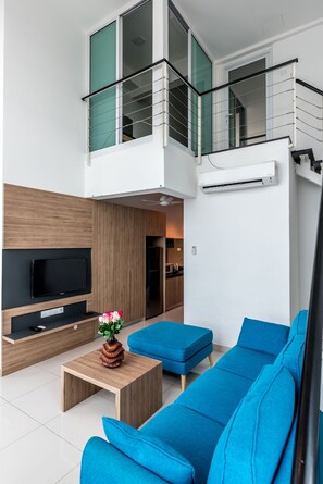 Apartment, 2 Bedrooms (B) | Living area | LCD TV - JK Maritime Luxury Suite (George Town)
