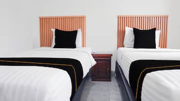 Desk, free WiFi, bed sheets