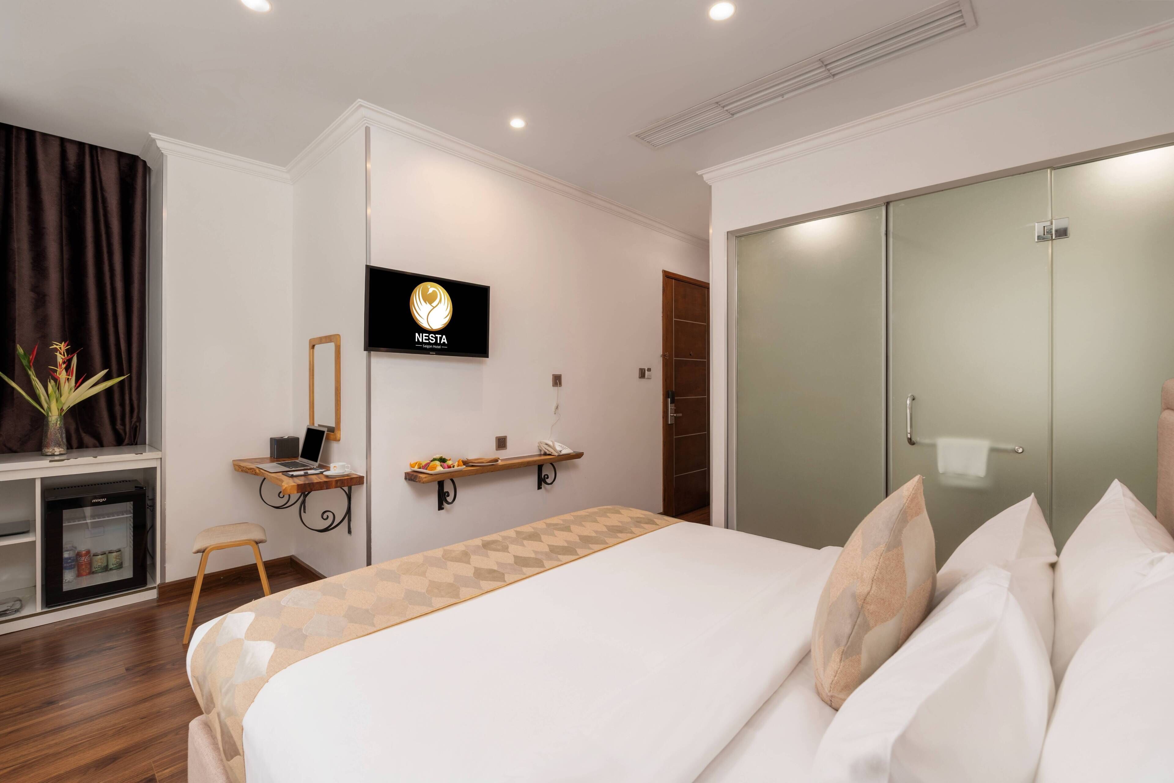 Quarto casal executivo | Frigobar, cofres nos quartos, cortinas blackout, Wi-Fi de cortesia