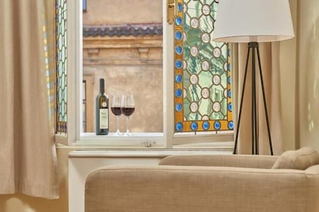 1 bedroom, desk, laptop workspace, iron/ironing board