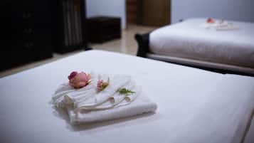 Twin kamer | 1 slaapkamer, lakens van Egyptisch katoen, luxe beddengoed, donsdekens