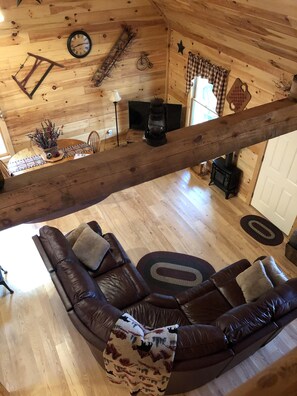 Smart TV, fireplace, DVD player, books