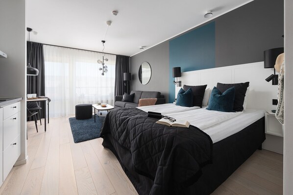 Estudio, 1 cama de matrimonio con sofá cama (Medium) | Cortinas opacas y wifi gratis