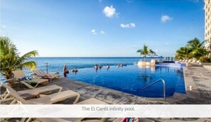 Piscine extérieure, piscine à débordement