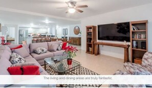 Smart TV, DVD player, books, stereo