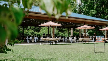 Outdoor banquet area