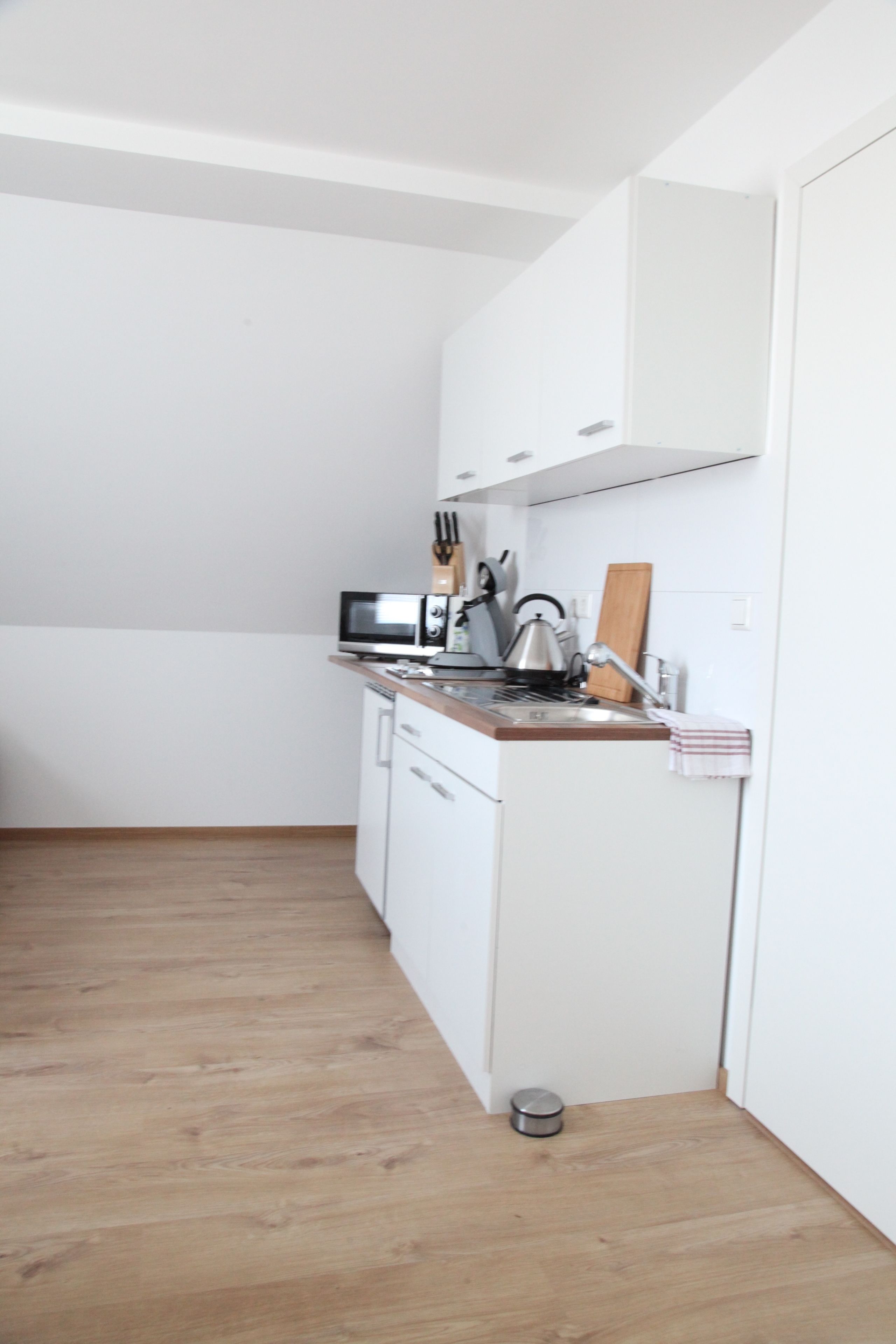 Apartment (Esslingen) | Eigene Küche | Kühlschrank, Mikrowelle, Ofen, Herdplatte