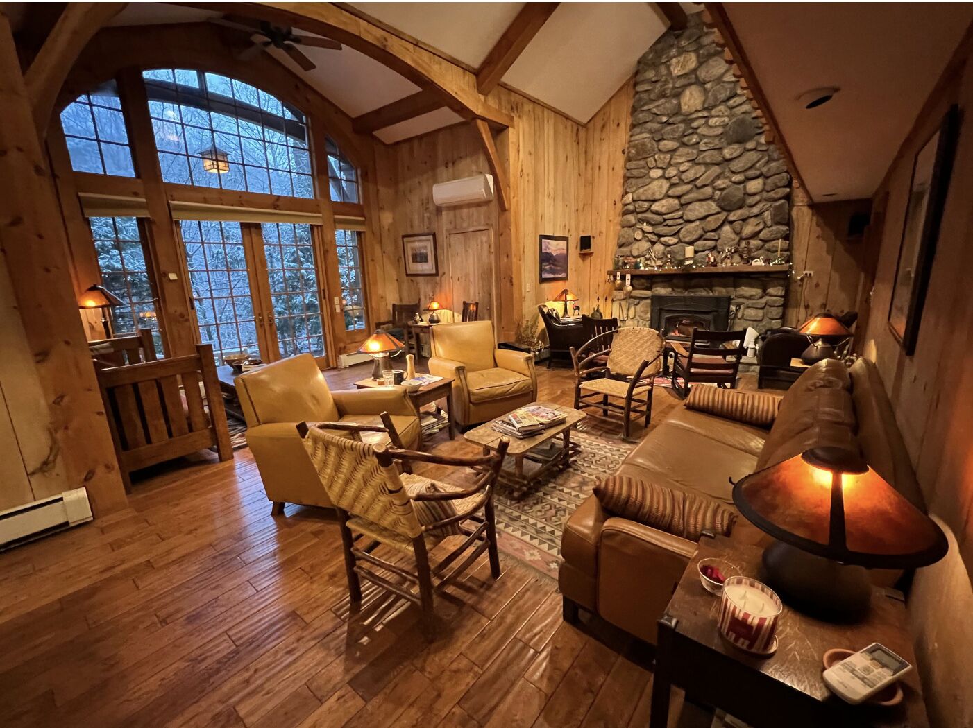 An elegant rustic home/lodge set on 20 acres and 45 miles from NYC