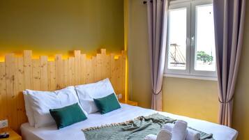 Junior Suite, Balcony, Sea View | Premium bedding, pillow-top beds, in-room safe, desk