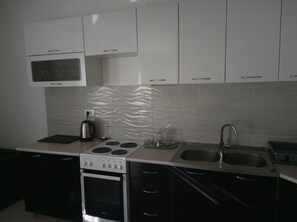 Fridge, microwave, oven, stovetop - Aleksandar Apartment, Risan  Enjoy Montenegro (Risan Kotor Municipality)