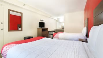 Room, 2 Queen Beds | 1 bedroom, desk, free WiFi, bed sheets