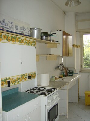 Frigorifero, forno, piano cottura, pentole/stoviglie/utensili