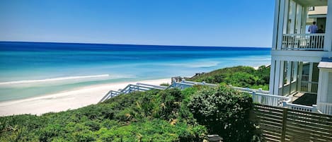 On the beach, beach towels