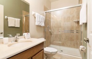 Apartment, 1 King Bed (OAKWATER RESORT near Disney!(2OWT27OW) | Bathroom | Hair dryer