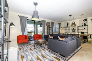 House, Multiple Beds (1474RF Champions Gate 9  Bedroom 5 Ba) | Living area | Flat-screen TV, table tennis