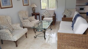 TV, fireplace, DVD player, books - Casa Mimosa.  Private 3 bedroom villa with pool in a peaceful oasis in Parcent. (Parcent (Alicante))