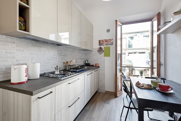 Microwave, oven, stovetop, dishwasher