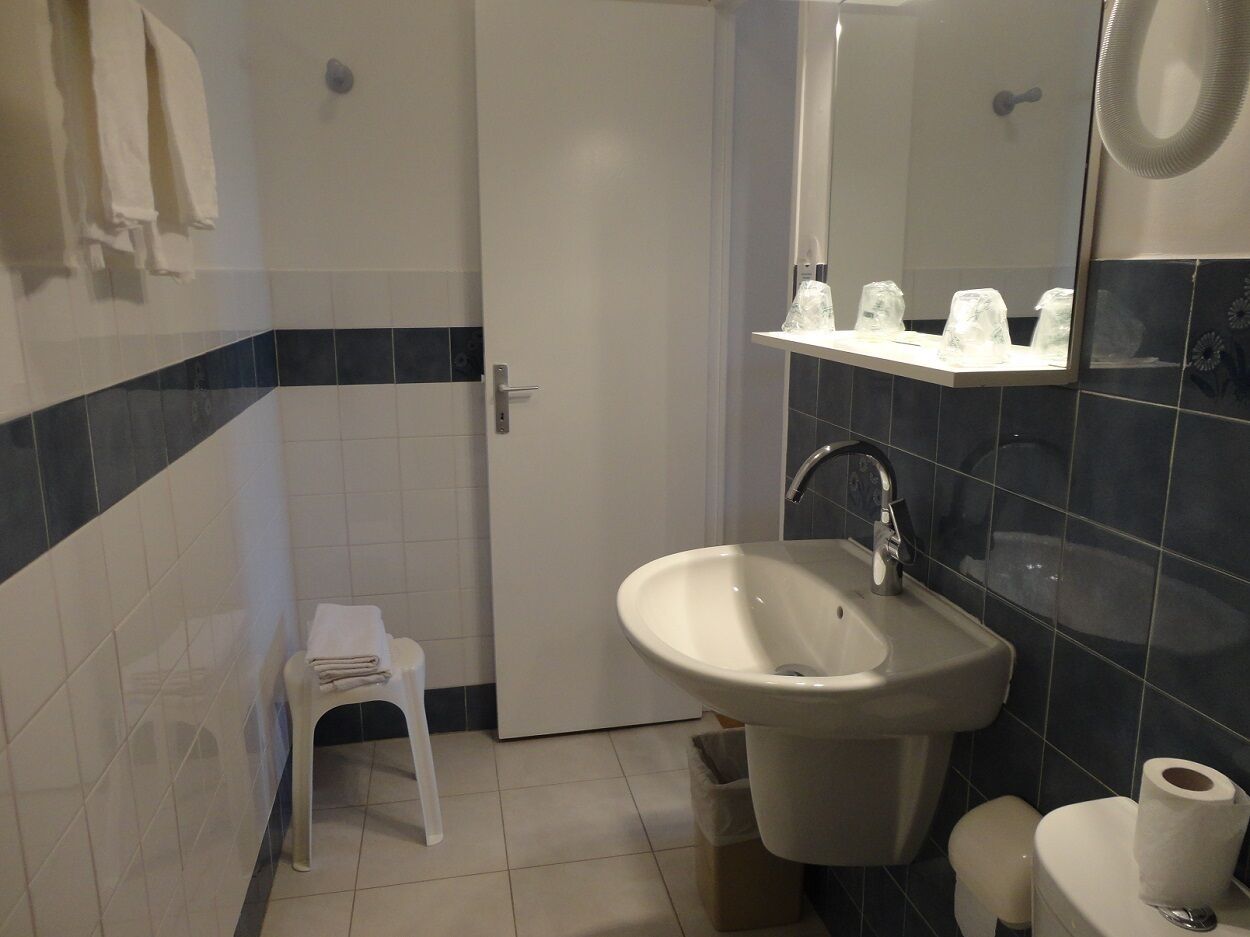standard quadruple room, terrace | bathroom amenities | shower, hair dryer, towels, soap