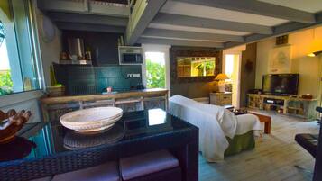 Smart TV, books, stereo