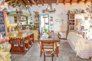 Luxury Apartment, Sea View (Sunshine - Majestic) | Private kitchen | Full-sized fridge, microwave, oven, stovetop - Villa Stratos Skiathos (Skiathos)