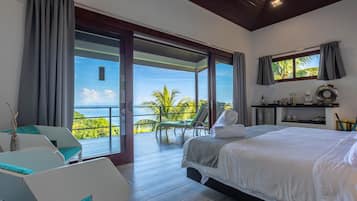 Panoramic Villa, Multiple Beds, Ocean View | Minibar, in-room safe, desk, laptop workspace