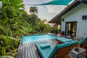 Honeymoon Villa, 1 King Bed, Private Pool, Ocean View | Minibar, in-room safe, desk, laptop workspace